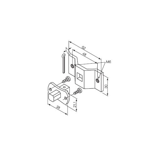 Perno Quadro 10 Mm - Staffa Con Fori M6 NICE 523.10012/M6