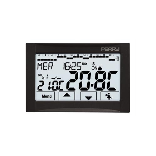 Cronotermostato Settimanale Incasso Moon 230V Touch Scr PERRY ELECTRIC 1CRCDS27