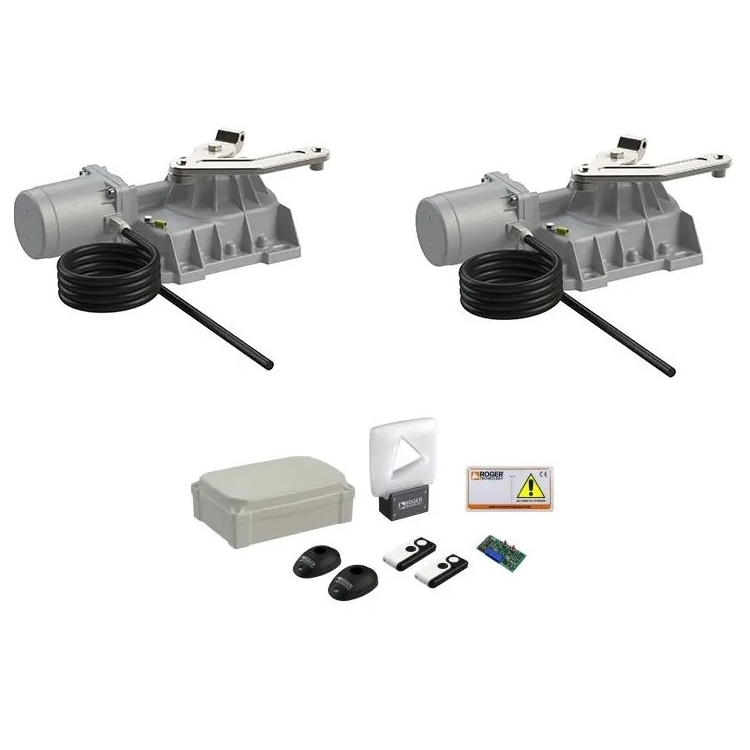 Kit Automazione Automatismo Per Cancelli a Battente ROGER TECHNOLOGY SET BR21/351DHP