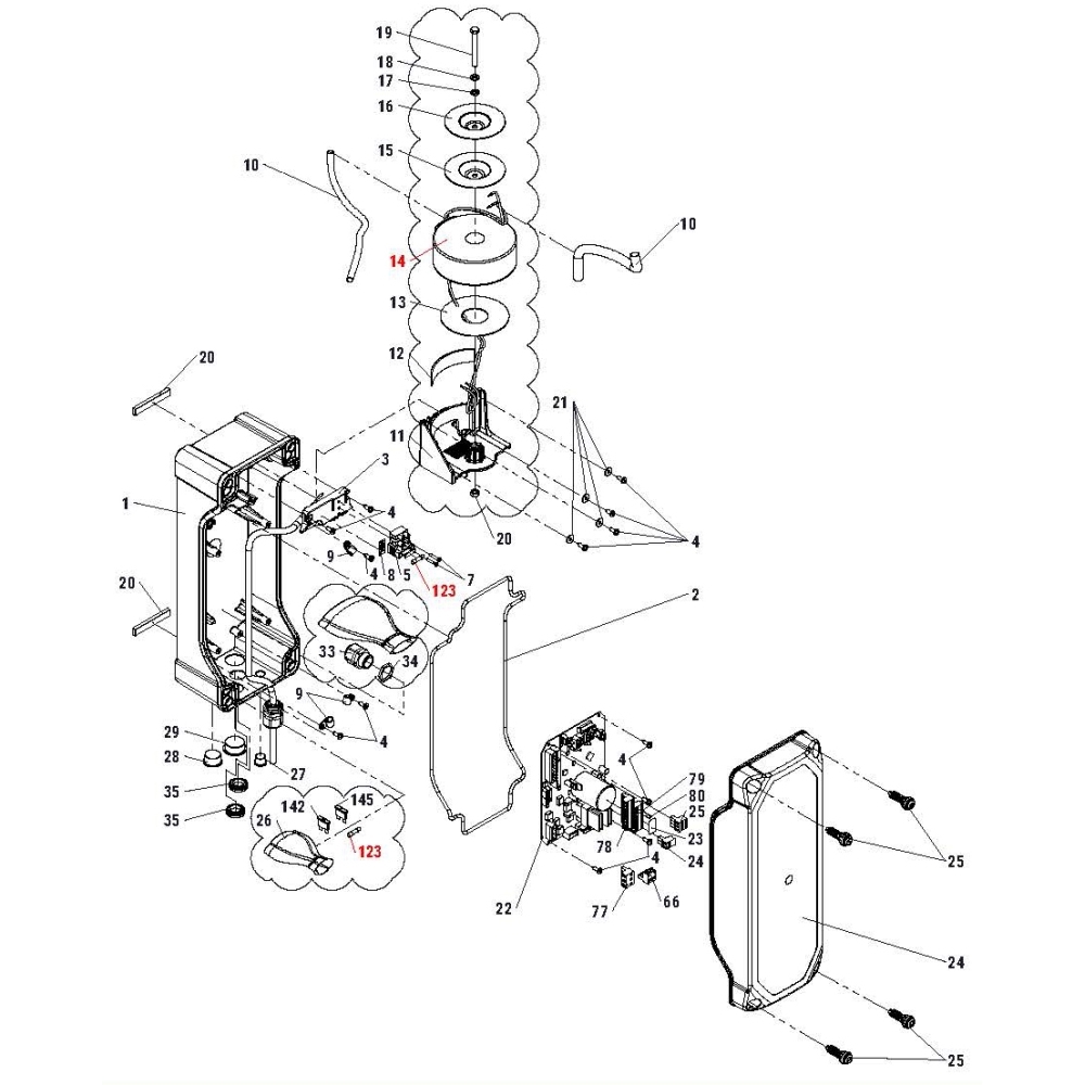 Confezione 5Pz Viti Ricambio Scatola Centrale Serie F70/Box/Sl - P ROGER TECHNOLOGY RS1428 Ricambio Originale