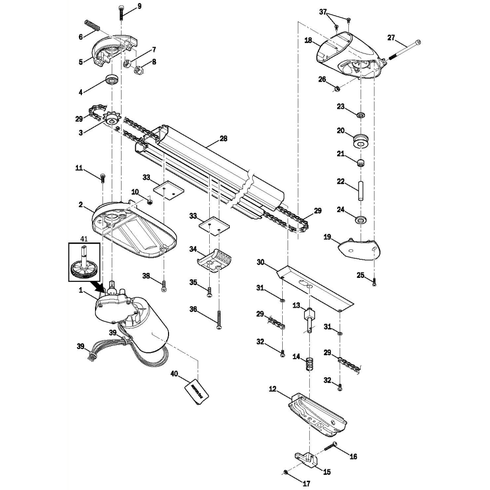 Motore Cc 1000N Serie G40 ROGER TECHNOLOGY RS263 Ricambio Originale