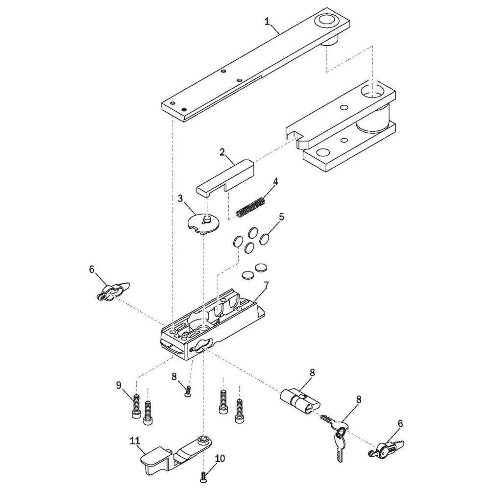 Assieme Sblocco Standard A Chiave Serie R21 ROGER TECHNOLOGY RS401 Ricambio Originale