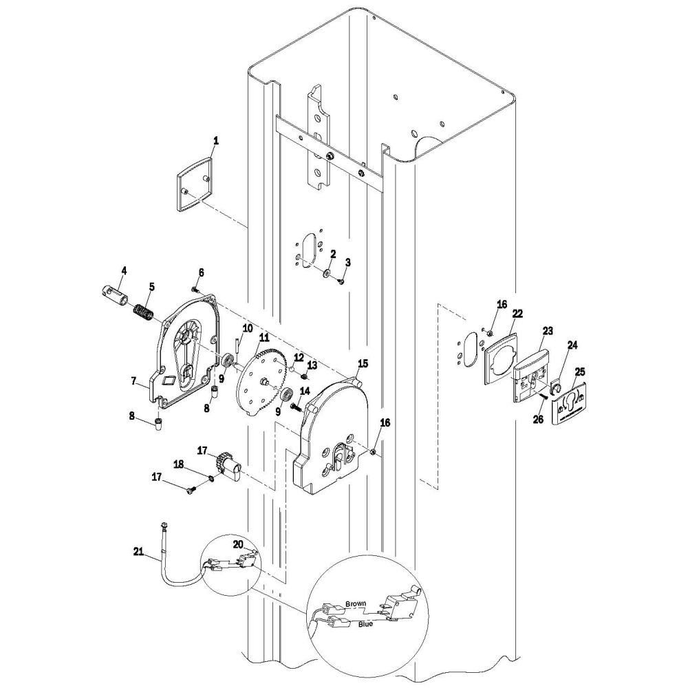 Frontale Completo Per Selettore Sblocco Barriera ROGER TECHNOLOGY RS560 Ricambio Originale