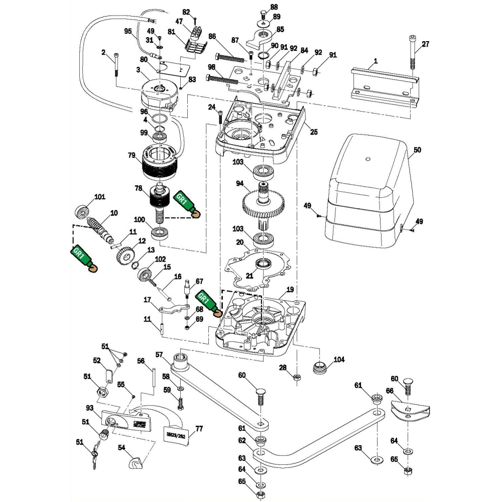 Albero Scanalato 1 Lato Serie Bh23 ROGER TECHNOLOGY RS600 Ricambio Originale