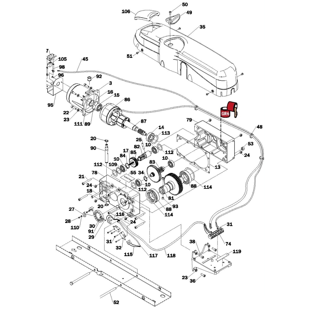 Albero Di Sblocco Corto + Anello Di Arresto Serie Br41/Q ROGER TECHNOLOGY RS733 Ricambio Originale