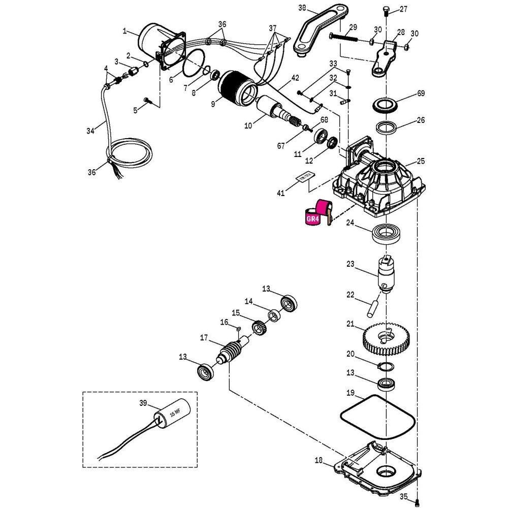 Perno Bloccaggio Albero Lento Serie R21 ROGER TECHNOLOGY RS763 Ricambio Originale