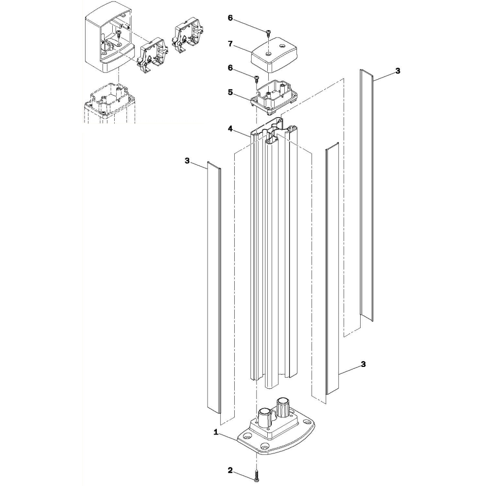 Base Colonnina Trix Completa Di Viti ROGER TECHNOLOGY RS766 Ricambio Originale