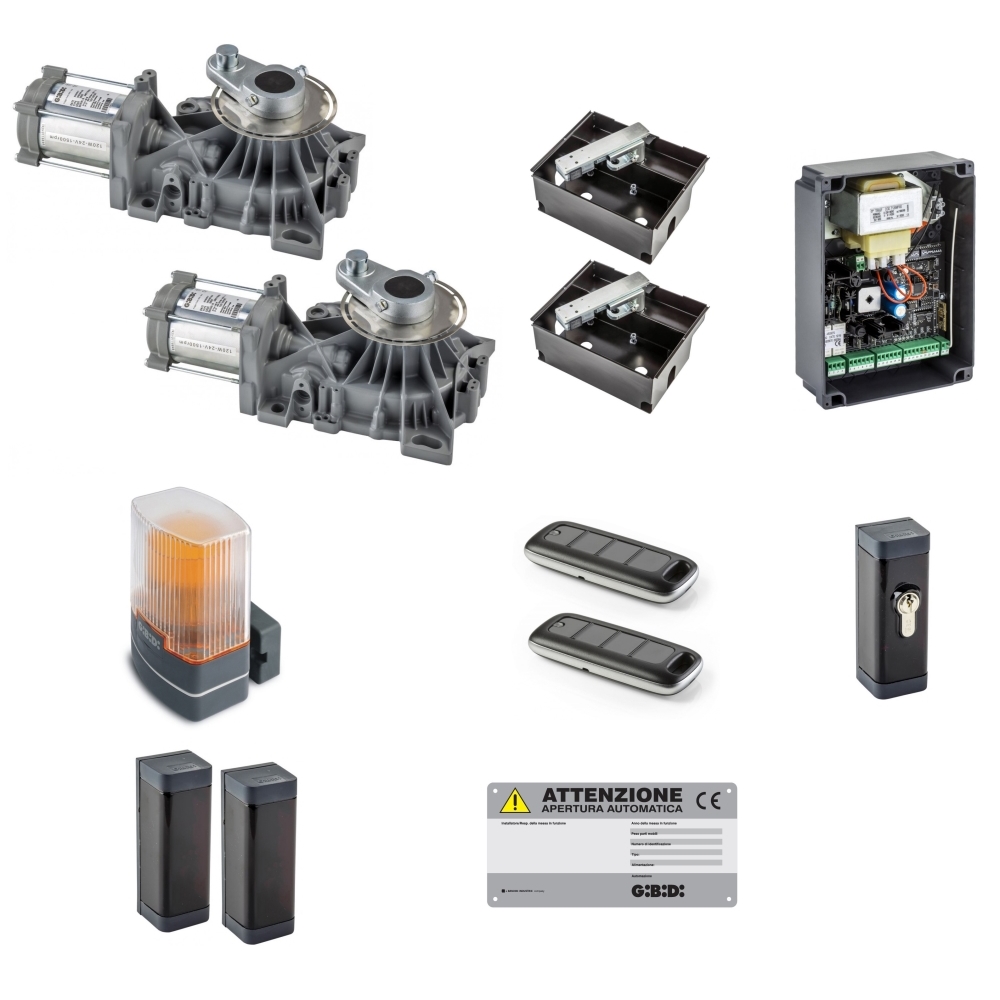Kit Automazione Con Motore Operatore Interrato Per Cancelli Battente GIBIDI KIT GROUND 634 K640/BFSLT