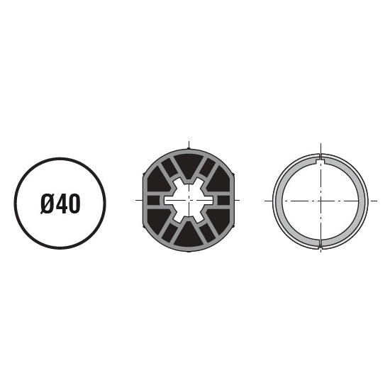 Adattatore Per Tubo Rotondo 40 X 1,5 Mm SOMFY 2203099