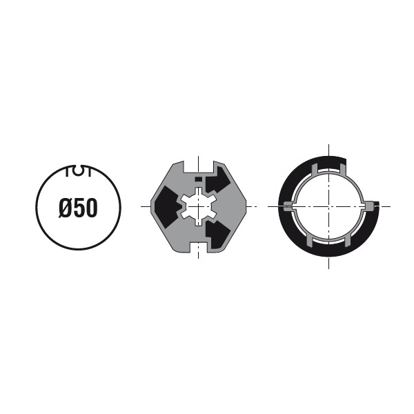 Adattatore Per Tubo Rotondo Con Ogiva 50 X 2 Mm Asa V2 SOMFY 2203101