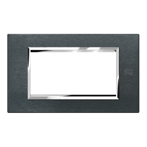 Placca 4 Moduli, Expì, Alluminio, Karbon URMET 13904.AK