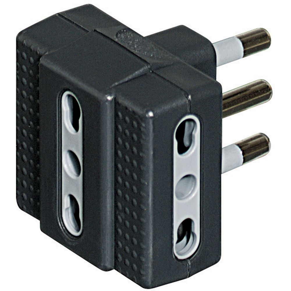 Adattatore Tris- 3 Prese Bipasso 10/16A E Spina 16A Antracite BTICINO S3604GE