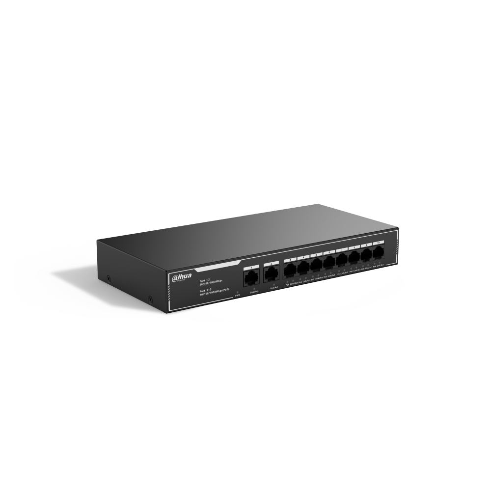 Switch Unmanaged 10 Porte Gigabit (8 Poe + 2 Uplink) DAHUA SG1010LP