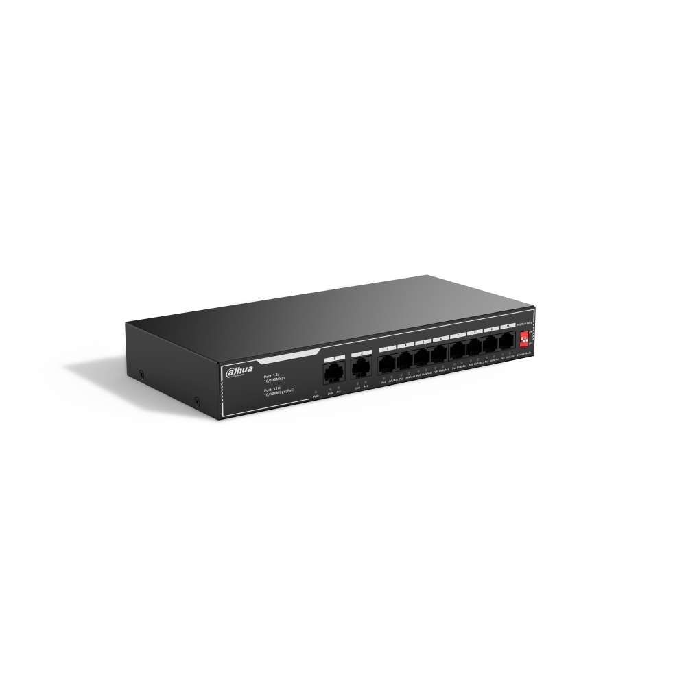 Switch Unmanaged 10 Porte 10/100 Mbps (8 Poe + 2 Uplink) DAHUA SF1010LP