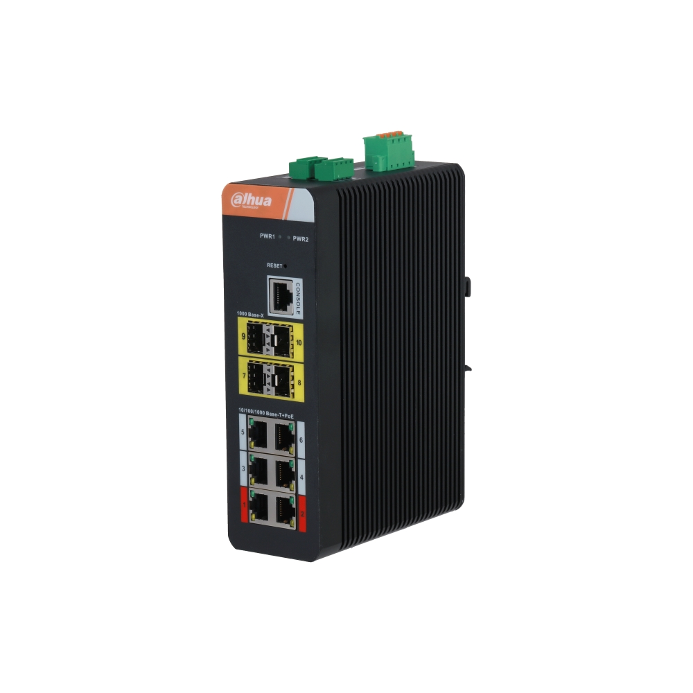 Switch Industrial Managed 10 Porte Gigabit (6 Poe <120 W) Dinr DAHUA IS4410-6GT-120