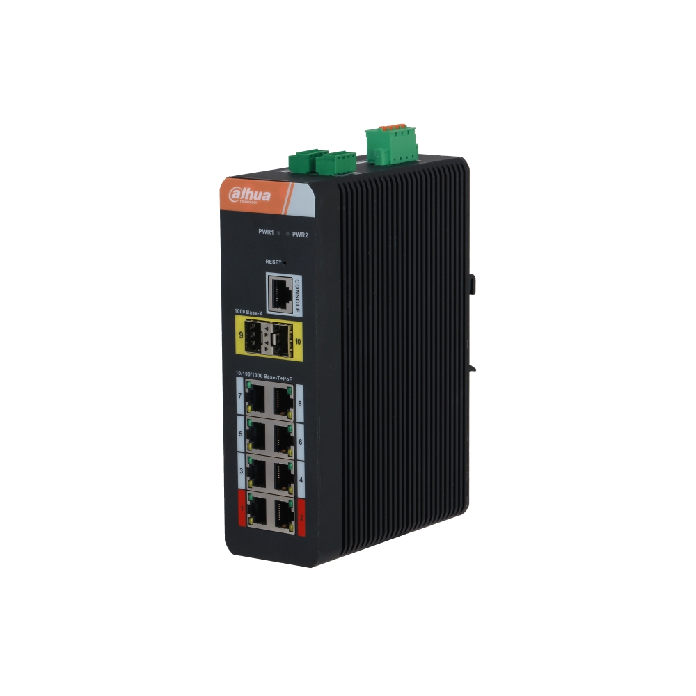 Switch Industrial Managed 10 Porte Gigabit (8 Poe <120 W) Dinr DAHUA IS4210-8GT-120