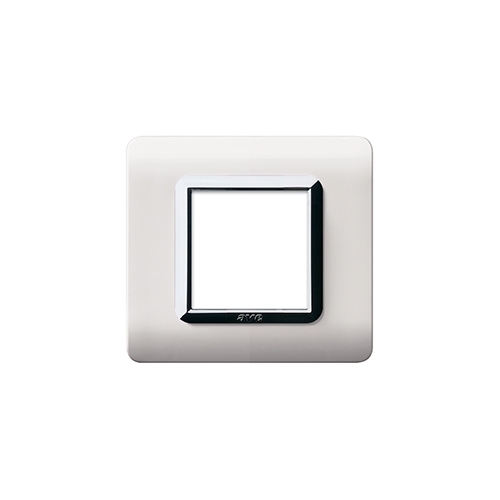Placca Tecn.44 Bianco Corn.Cromo 2M AVE 44P32BLC