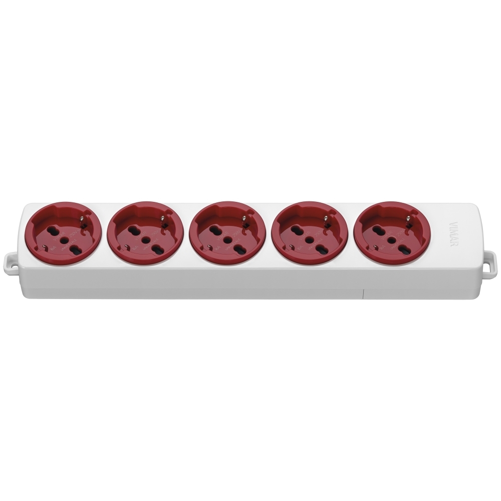 Presa Multipla 5 Universale Rosso VIMAR 01293.NC.R