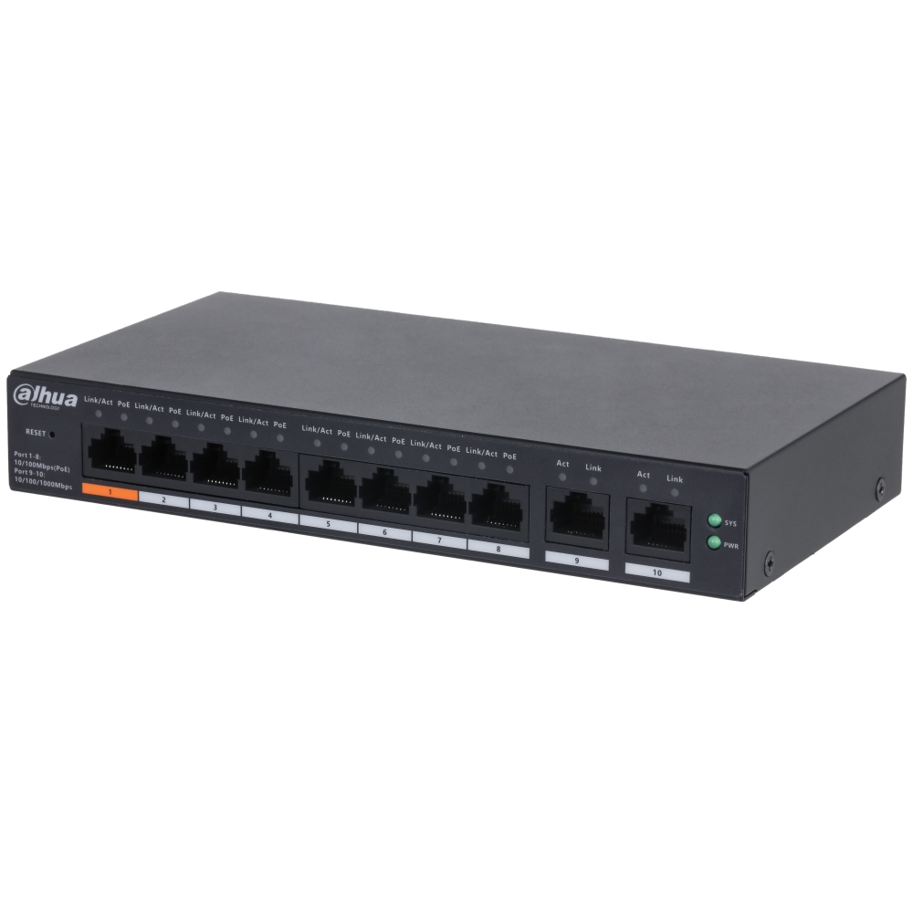 Switch Cloud Managed 10 Porte (8 Poe <60 W) DAHUA CS4010-8ET-60