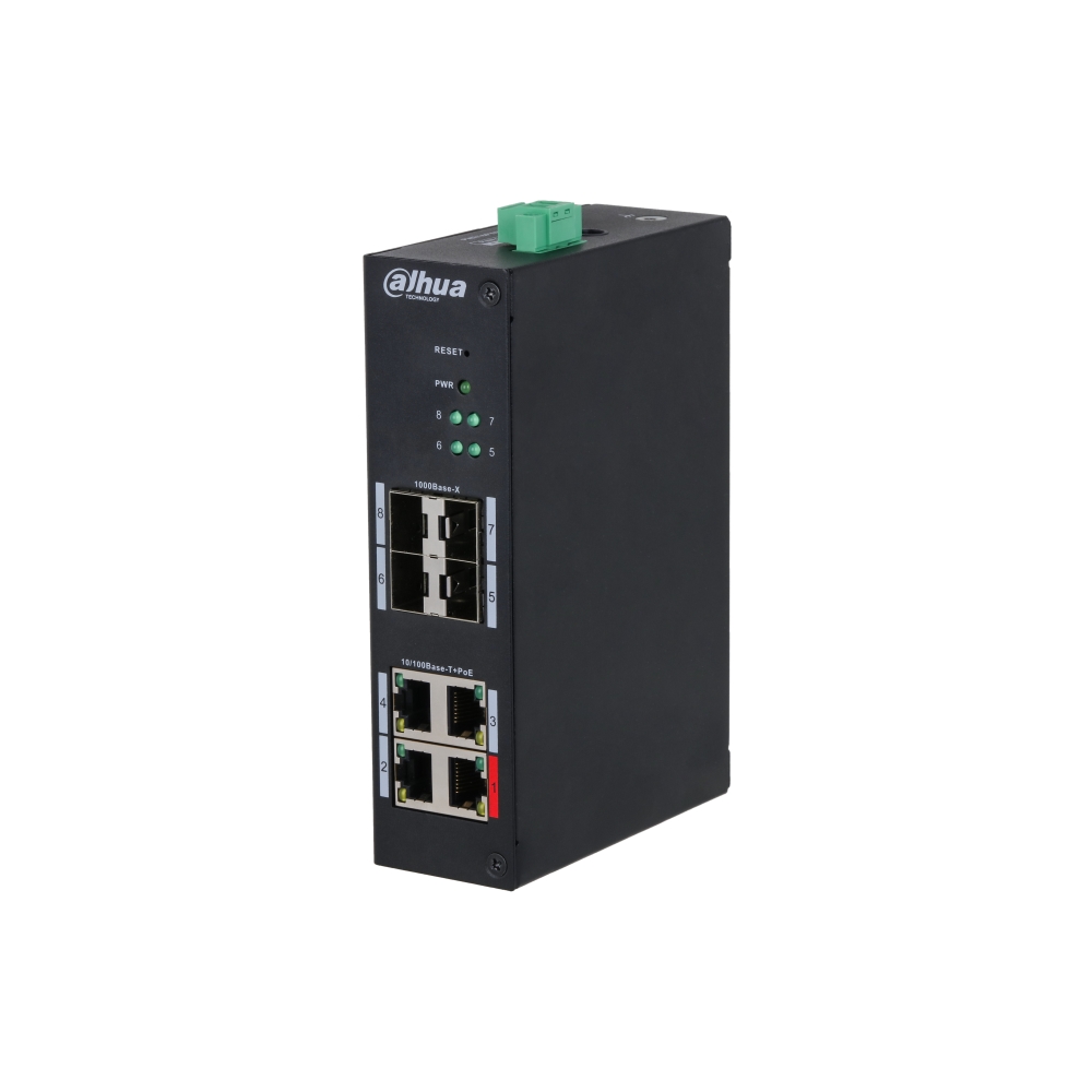 Switch Hardened Managed 8 Porte (4 Poe <96 W) Dinr DAHUA HS4408-4ET-96
