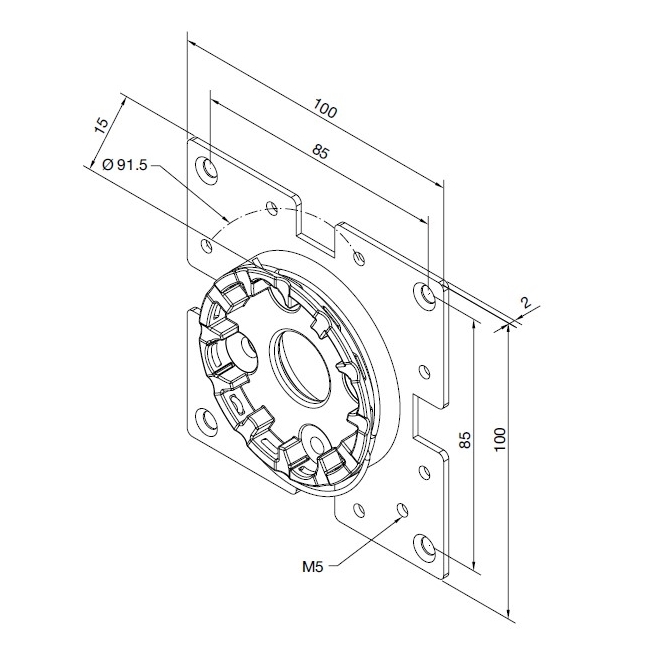 Supporto Compatto Con Flangia 100X100 NICE TTGO 625.10012