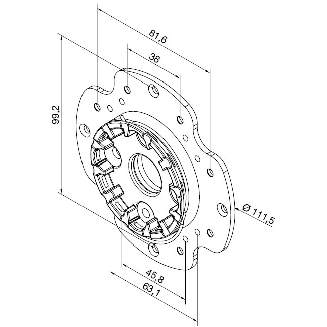 Supporto Compatto In Alluminio Con Flangia Zurflüh Feller NICE TTGO 625.10014