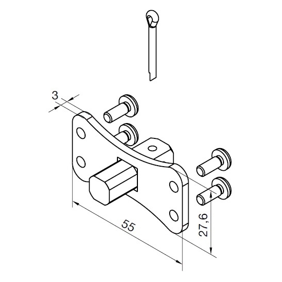 Perno Quadro 10Mm Max 30 Nm NICE TTGO 625.10013/AX