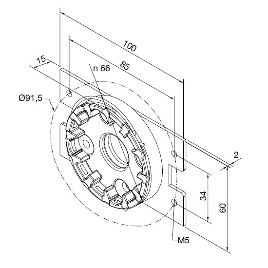 Supporto Compatto Con Flangia 100X60 NICE TTGO 625.10017