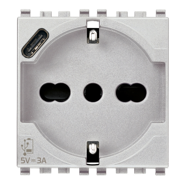 Presa 2P+T 16A Universale + Usb C Next VIMAR 20210.USB.N