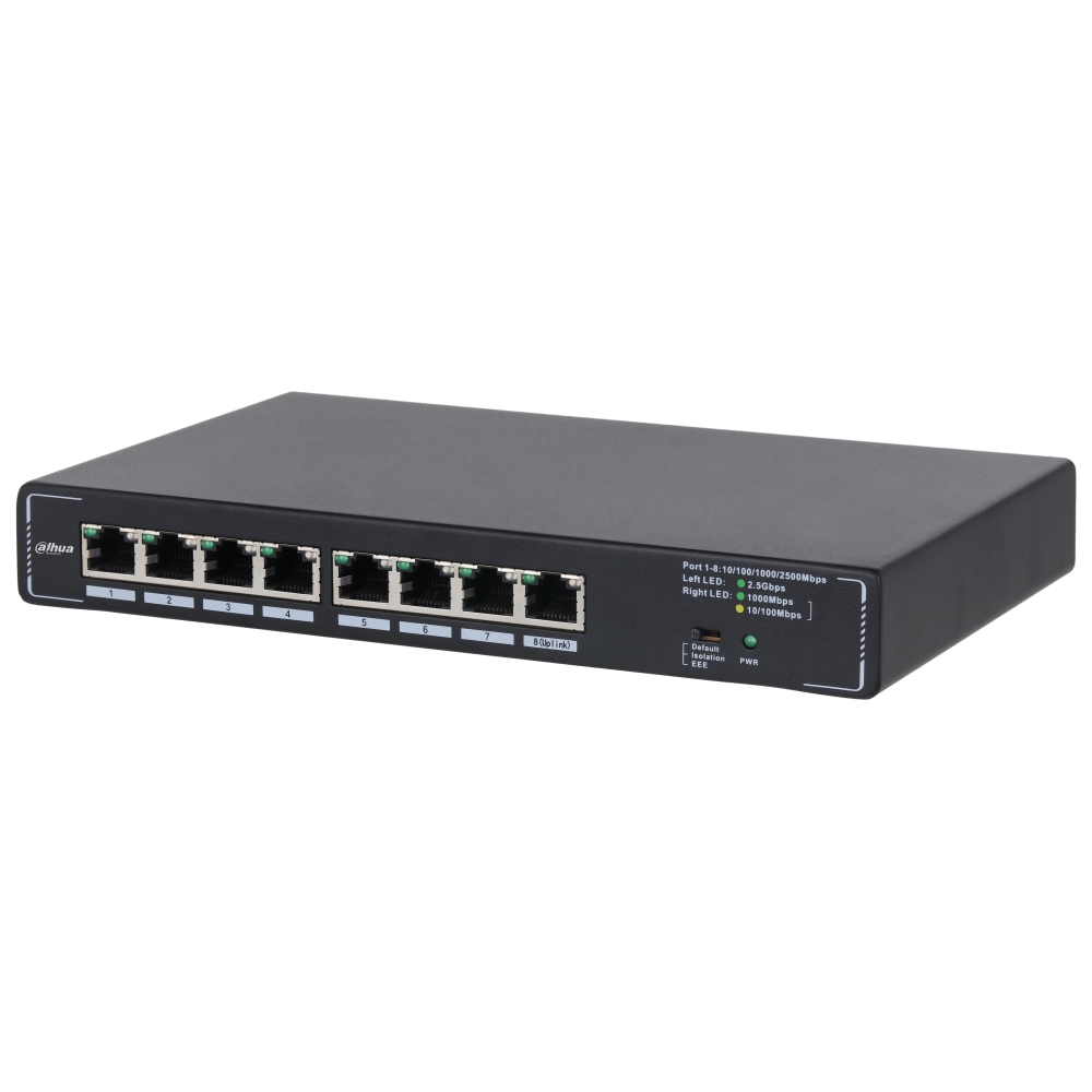 Switch Multi-Giga Unmanaged 8 Porte, Case Metallico DAHUA SMG1008