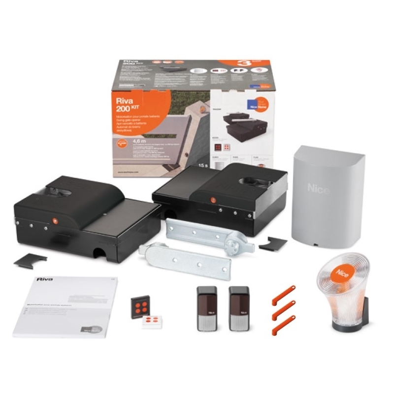 Kit Automazione Interrato Per Cancelli 2 Ante Battenti Home NICE RIVA 200 KIT