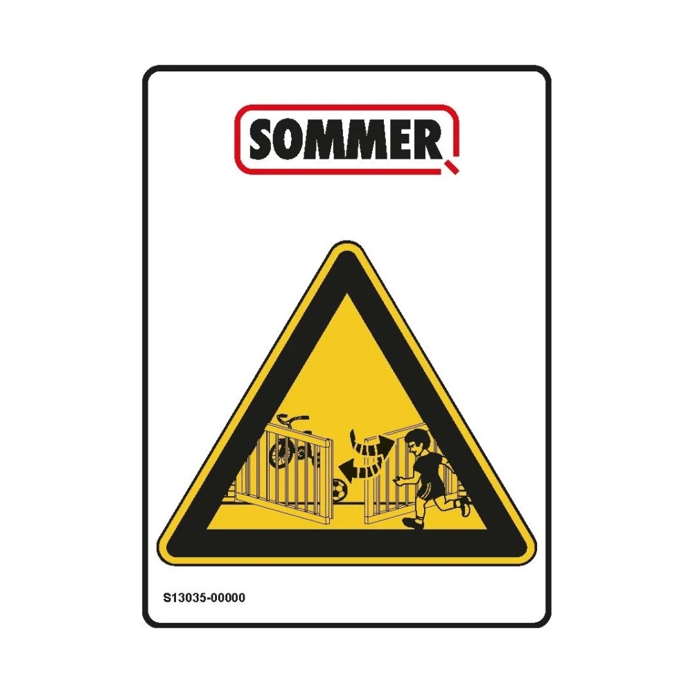 Etichetta Di Avvertimento Cancelli A Battente SOMMER YS13875-00001