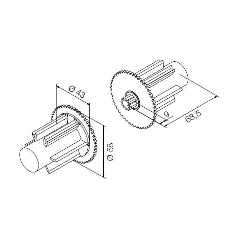 Supporto Intermedio Bianco Interasse 55 Mm Per Motori 35/45 Mm NICE 525.40004