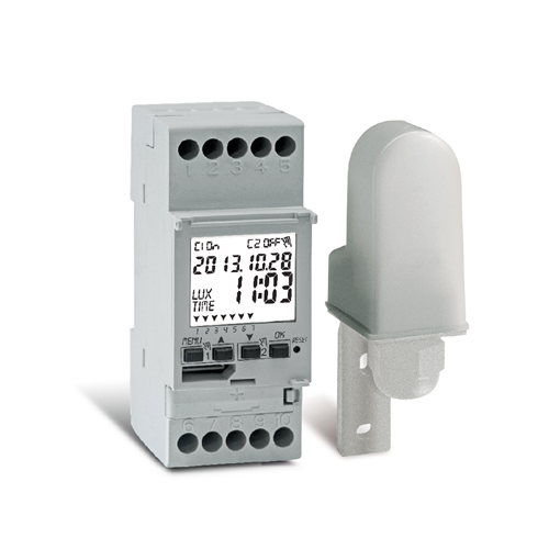 Interruttore Crepuscolare Temperatura 1Ch 2Din Lux-Time PERRY ELECTRIC 1IC7054