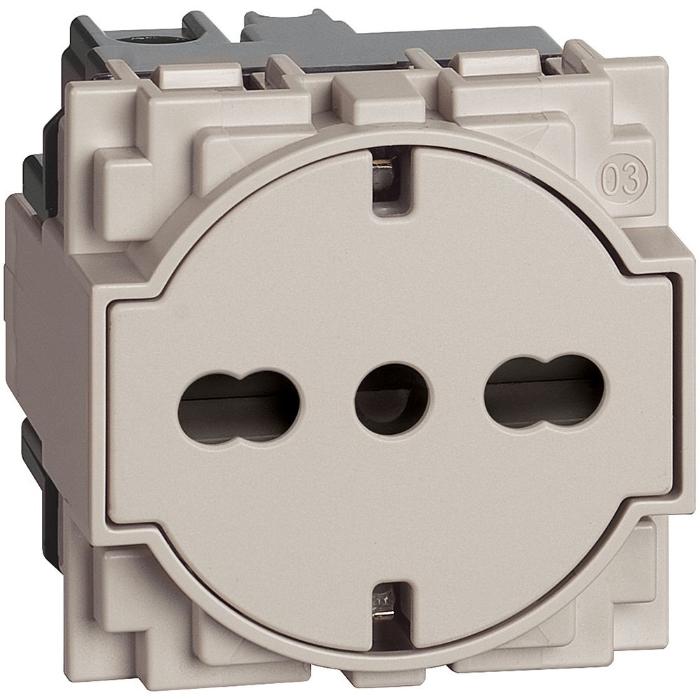 Presa Bipasso Flat Standard Tedesco E Italiano 2P+T 10/16 A BTICINO KM4140A16F